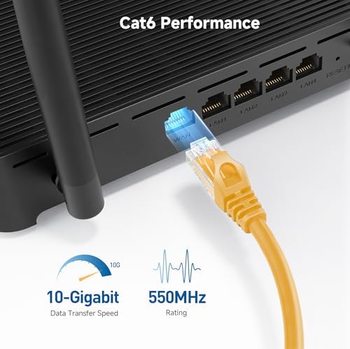 Cable Matters 10Gbps 5-Pack Snagless Cat 6 Ethernet Cable, 7ft, Yellow - Image 3