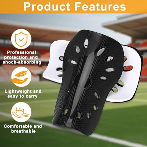 2 Pairs Shin Guards Soccer for Kids,Shin Pads Extra Lightweight Breathable Slide in Shin Guard for Football Training Match Outdoor Activities Protective Slip-in Shin Guards for Boys Girls - Image 4