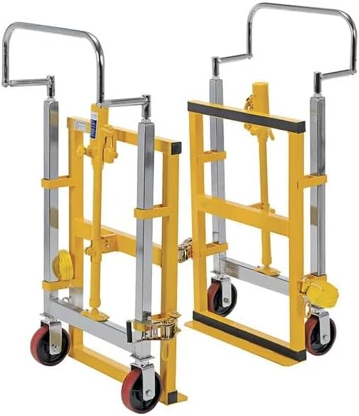 4,000 lb. 2-Piece Yellow Steel Machinery/Vending Machine Transporter with 190" Straps and 6" Casters by GLOWNARY
