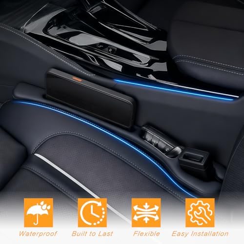 Car Seat Gap Filler Organizer, Anti-Drop Seat Gap Filler 2 Pack Black - Image 5
