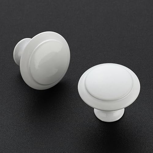 JOY DECOR White Cabinet Drawer Hardware,30mm Kitchen Cabinet Knobs,10 Pack - Image 2