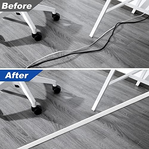 10FT Floor Cord Cover, LZEOY White Cord Hider Floor, Cable Floor Cover Power Cord Cover, Durable Cord Covers for Wires on Floor, Floor Cord Protector Hide Cords on Floor Cord Cavity: 0.47" W x 0.24" H - Image 6