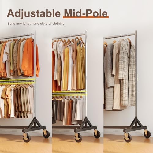HOKEEPER Z Rack, Clothes Rack Hold 550LB 86" H Adjustable Height Double Rod - Image 4