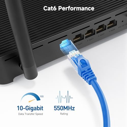Cable Matters 10Gbps 5-Pack Snagless Cat 6 Ethernet Cable, 10ft, Blue - Image 3
