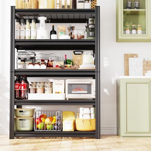 4-Pack Storage Shelves,Adjustable Shelving Unit,5T Metal Garage Shelving ,Heavy Duty Garage Storage Shelves, Quick-Install Wire Shelving Unit Utility Rack Shelf for Warehouse, 78’H*45.6''W*19.7’D - Image 7