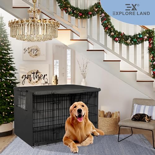 Explore Land Dog Crate Cover, 38 inches, Black - Image 5