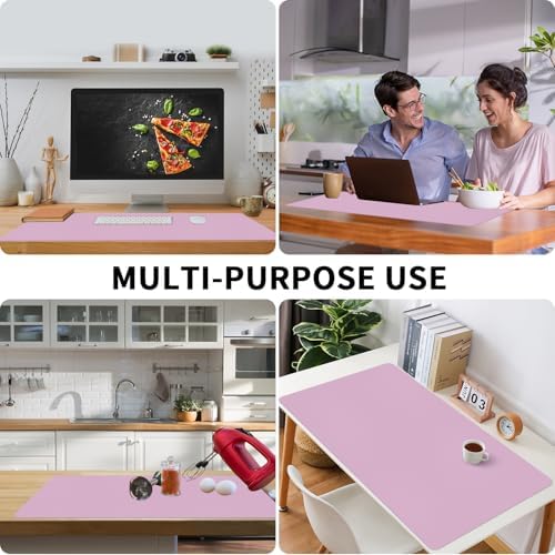 Bloss Purple Desk Mat, Leather Desk Pad, Desk Matt for Desktop, Waterproof Desk Pad Mat, Computer Mat for Office Work/Home/Decor/Desk Protector/Cover(31.5 x 15.7 Inches) - Image 6
