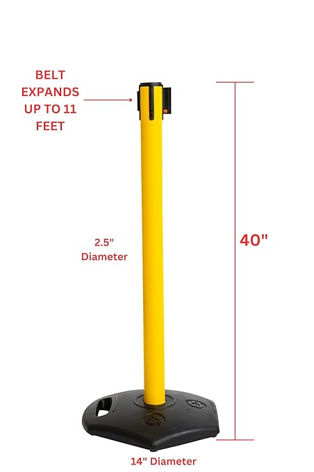 Xpress Safety Stanchion– 11’ Premium Polyester Belt, Universal 4-Way Connection - Image 6