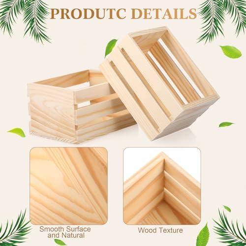 Roowest 12 Pcs Halloween Small Wood Crate 6 5 "Unfinished Wooden Crate Bulk - Image 3