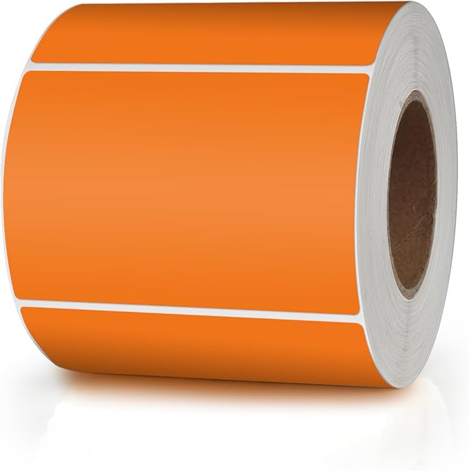 Orange Rectangle Stickers 3 x 2 Inch Color Coding Labels Vinyl Roll by Meitaat