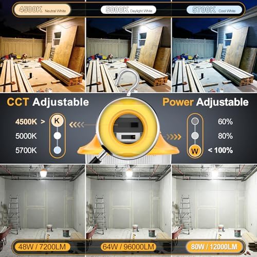 80W LED Temporary Work Light, Outdoor LED Construction Light 15000LM 12Pack - Image 5