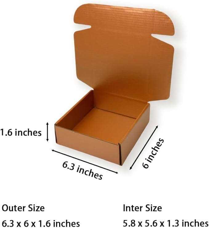 50 Pcs 6.3 x 6 x 1.6 inches Shipping Boxes - Image 2