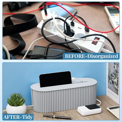 2 Pcs Cable Management Box, Fits Most Power Sockets, 11.8x5.1x4.3 in - Image 5