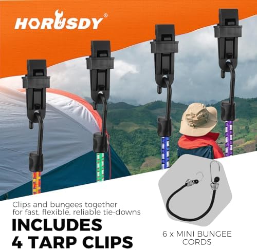 32-Piece Bungee Cords with Hooks - 18" 24" 30" 36" 48" Bungee Cords Heavy Duty Outdoor, 10" Mini Elastic Cord Straps, Canopy Tarp Ball Ties, Tarp Clips, with Storage Bag - Image 7