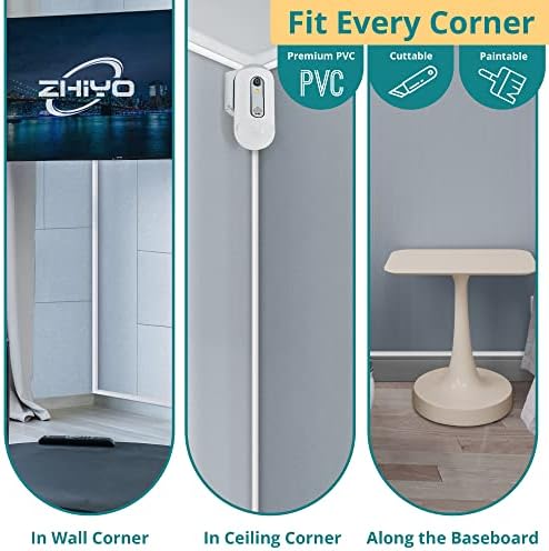 ZhiYo 15ft Corner Cable Hider for 1 Cord, Hide Wires on Wall Corner, White - Image 5