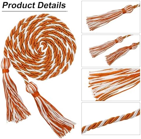 GraduationMall Graduation Honor Cord 68" OrangeWhite - Image 3
