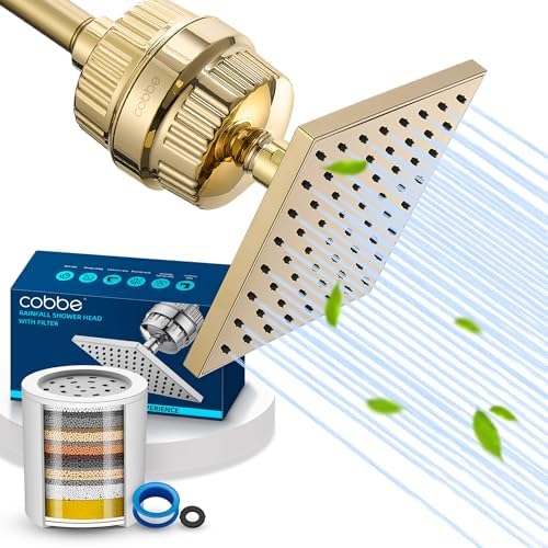Cobbe High Pressure Filtered Shower Head with Filters for Hard Water Combo by Cobbe
