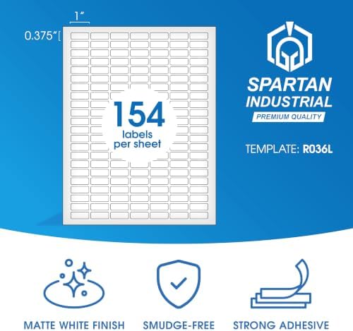 1" X 0.375" Matte White Printable Barcode Labels - Image 2