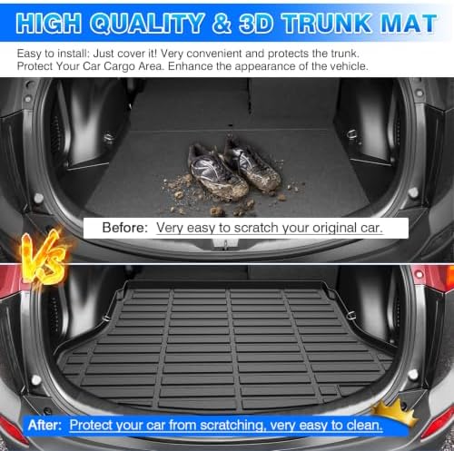 RAV4 Cargo mat - Trunk Mat for Toyota RAV4 2013-2018, All Weather Trunk Mat for RAV4 Accessories, Heavy Duty Rubber Mats, Car Accessories - Image 6