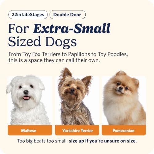 LifeStages by MidWest 22-Inch Double Door Crate, XS Breeds, Up to 15 lbs - Image 2