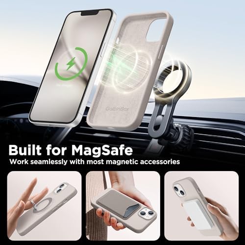 GolbinBox Magnetic for iPhone 13/14 Case, Silicone Cover, Stone - Image 4