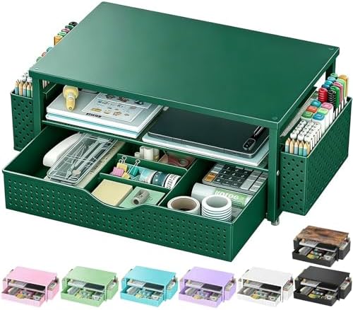 Spacrea Desk Organizers and Accessories, Printer Stand with Storage, Green by Spacrea
