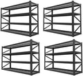 4-Tier Heavy Duty Garage Shelving, 8,000 lbs Capacity Adjustable Metal Storage Shelving Unit for Garage, Basement, Warehouse & Workshop, 71" W x 24" D x 71" H by LIJIUHOME