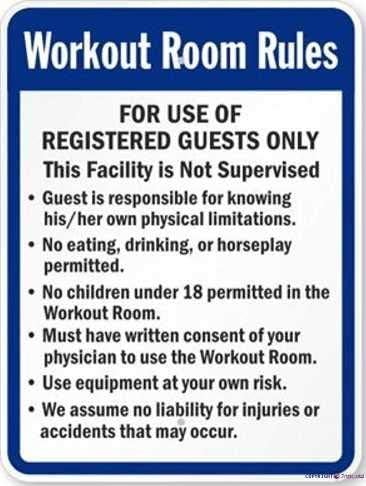 New Street Metal Tin Sign Road Workout Room Rules Street Sign Indoor and Outdoor Road Decoration Safety Warning tin Signs Prompt Aluminum Signs 8 x 12 inches by Eletina