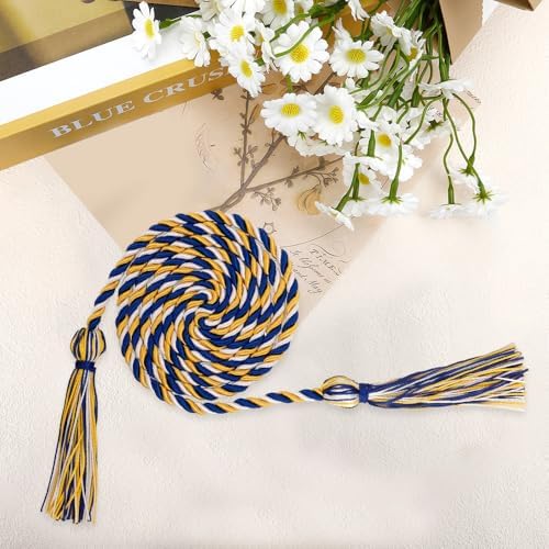 Honor Cords Blue Gold White Graduation Cords Honors Cord for Graduation Ropes Grad Accessories 67" Long Braided Cord for Party Decorations Bachelor Gown - Image 3