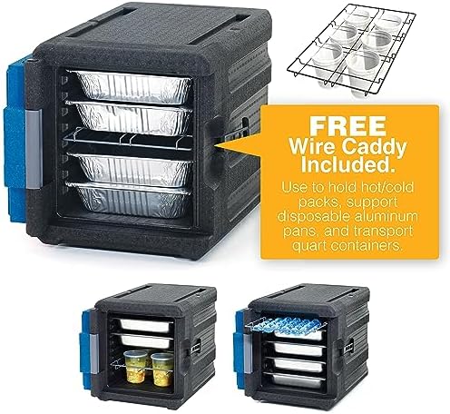 METRO Mightylite ML300-BU Front-Loading Insulated Pan Carrier - Professional-Grade Multipurpose Food Carrier and Catering Food Warmer - 45 qt or 4 Pan Capacity - Blue - Image 4