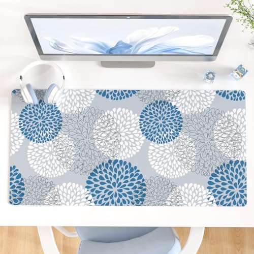QIYI PU Leather Large Mouse Pad, Waterproof Desk Mat, 31.5" x 15.7", Dahlia by QIYI