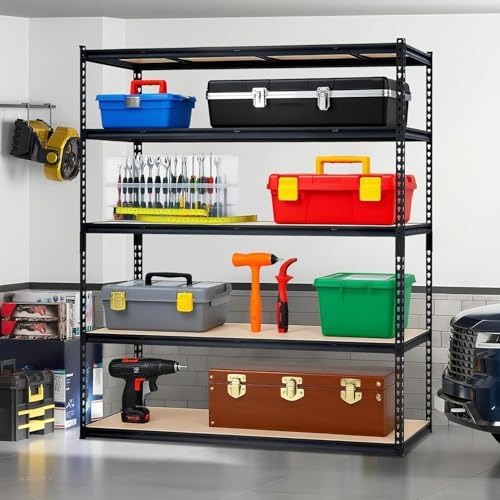 OUTLANE 5 Tier Garage Shelving Heavy Duty,2000 LBS Adjustable Rack Shelf - Image 2