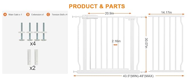 Extra Wide Baby Gate Extra Tall Dog Gate - Image 2