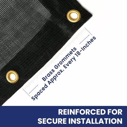 Tarps Now 20' x 30' Heavy Duty Mesh Tarp with 75% Shade and Brass Grommets - Multipurpose Protective Cover Tarpaulin with Air Flow for Tie Downs, Shade, Fences, Canopies, Dump Trucks - Black - Image 5