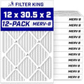 Filter King 12x30.5x2 Air Filter MERV 8, AC Furnace Filters (12-Pack) by FilterKing