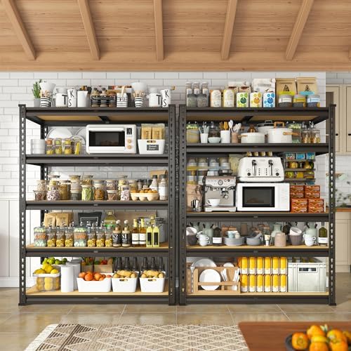 REIBII 2000LBS Garage Shelving Heavy Duty 72''H Storage Shelves 5 Tier Heavy Duty Shelving, Adjustable Metal Shelves for Garage Pantry Closet Kitchen Basement 35.5" W x72 H x 15.8" D, 2 Pack - Image 2