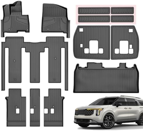 IKABEVEM Floor Mats for Kia Carnival Hybrid 8-Seat 2025-2026 (Not for Gas) by IKABEVEM