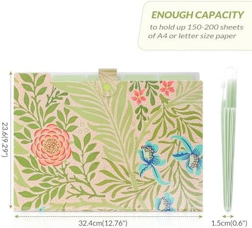 SKYDUE Expanding File Folder with 5 Pockets, Accordion File Organizer, Portable Receipt Paper Documents Organizer, Letter Size Filing Folder School Office Supplies, Green - Image 6