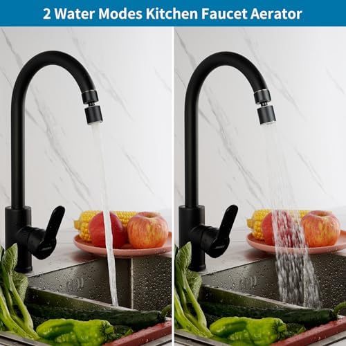 Hibbent NSF/ANSI/CAN 61 & cUPC Certified Faucet Aerator, Matte Black - Image 2