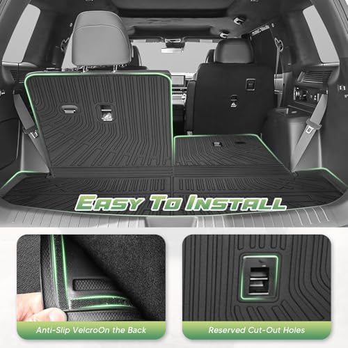 Cargo Liner for Hyundai Santa FE 2024 2025 2026, All Weather Cargo Mat for Santa Fe Accessories, Heavy Duty Trunk Mat with Backrest Mats, Car Accessories - Image 3