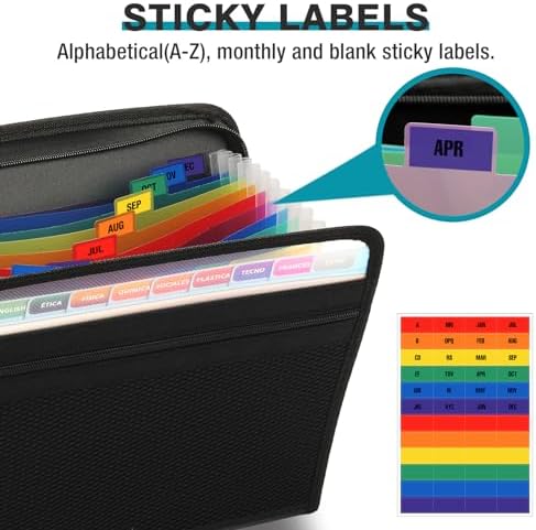 H4D Accordion File Organizer, 13 Pocket Expanding File Folder, Color Pocket - Image 2