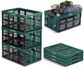CleverMade Collapsible Utility Crates For Storage, 45L 3 Pack, Forest by CleverMade