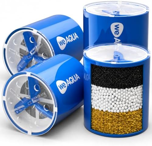 weAQUA Propeller Multi-Stage Pro Shower Filter Replacement Cartridge 4-Pack by weAQUA