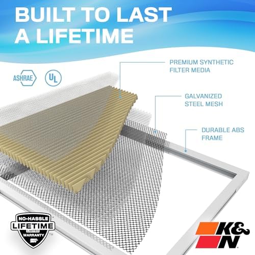 K&N 14x24x1 HVAC Furnace Air Filter, Lasts a Lifetime, Washable, Merv 11, the Last HVAC Filter You Will Ever Buy, Breathe Safely at Home or in the Office, HVC-11424 - Image 4