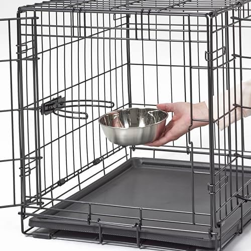MidWest Homes for Pets Double Door iCrate Starter Kit, 30-inch Dog Crate Bundle for Medium Breeds, Includes Cage, Pet Bed, 2 Bowls and Privacy Cover - Image 7