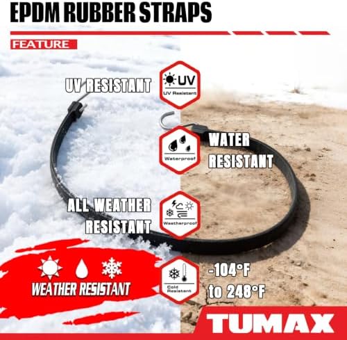 30PCS EPDM Bungee Cords S Hooks 15in Heavy Duty Tarp Straps - Image 5