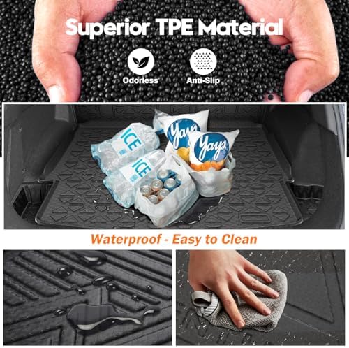 KUST Trunk Cargo Mat for Nissan Rogue 2021-2025 2026, TPE Rubber Cargo Liner with Backrest Mat for Rogue Accessories Rear Trunk Liner High Edge - Image 7