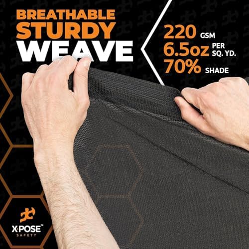 Xpose Safety Heavy Duty Mesh Tarp 10' x 18' (2-Pack) – Multipurpose Black Protective Cover with Air Flow - Use for Tie Downs, Shade, Fences, Canopies, Dump Trucks – Weather and Tear Resistant - Image 6
