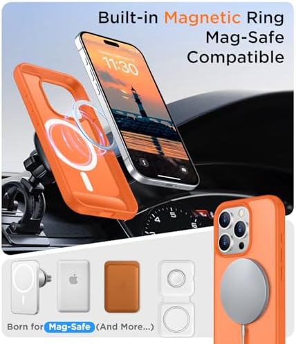 Temdan Magnetic Compatible with iPhone 15 Pro Max Case, [Built-in Invisible Kickstand][Compatible with MagSafe][Military Grade Shockproof] Slim Translucent Matte Phone Case for iPhone 15 Pro Max 6.7" - Image 5