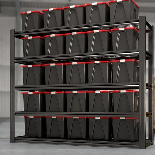 5-Tier Heavy Duty Garage Shelving, 5,000 lbs Capacity Adjustable Metal Storage Shelving Unit for Garage, Basement, Warehouse & Workshop, 62" W x 24" D x 84" H - Image 2